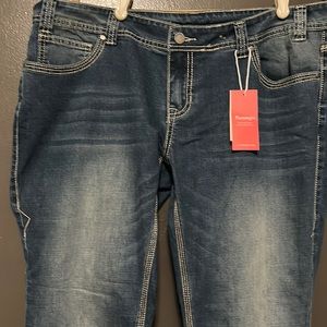 Brand new flamingo blue jeans